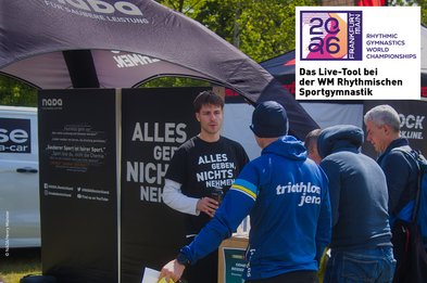 Das Live-Tool bei einer Veranstaltung mit Besuchern am Stand.